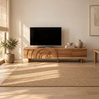 Handcrafted Carved Arch TV Console With 2 Drawers For Living Room