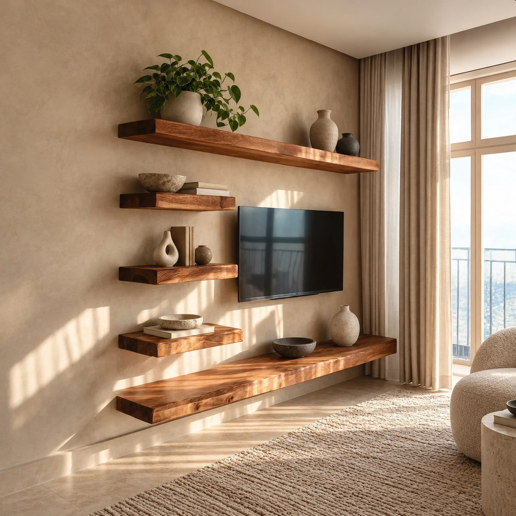 Modern 2-Piece Wall-Mounted TV Console For Living Room