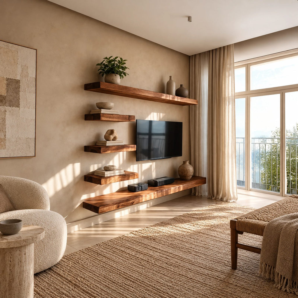 Modern 2-Piece Wall-Mounted TV Console For Living Room