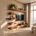 Modern 2-Piece Wall-Mounted TV Console For Living Room