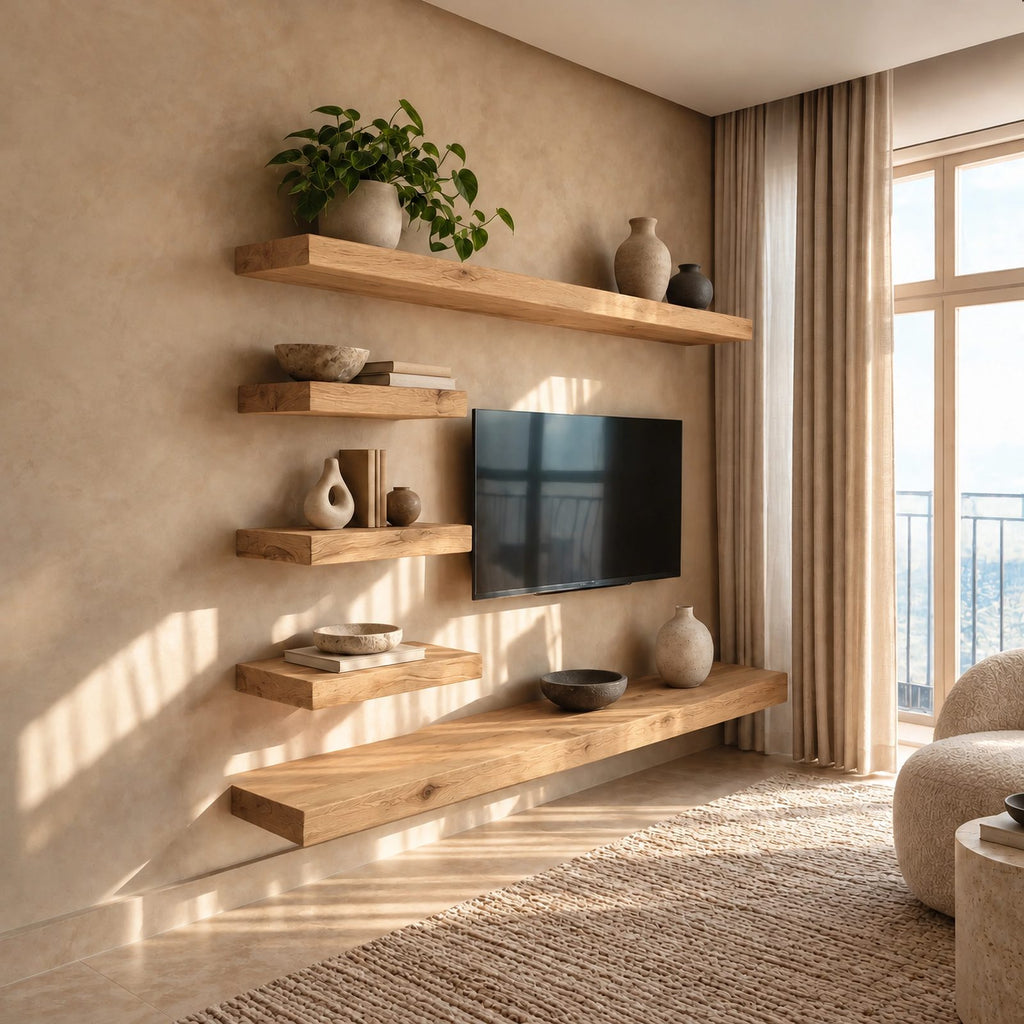 Modern 2-Piece Wall-Mounted TV Console For Living Room