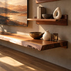 Minimalist Live Edge Floating TV Stand For Living Room