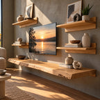 Minimalist Live Edge Floating TV Stand For Living Room