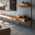 Scandinavian Live Edge Floating Media Console For Living Room