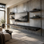 Scandinavian Live Edge Floating Media Console For Living Room