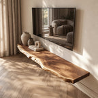 Coastal Live Edge Wall-Mounted TV Shelf For Living Room