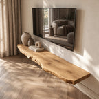 Coastal Live Edge Wall-Mounted TV Shelf For Living Room