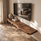 Coastal Live Edge Wall-Mounted TV Shelf For Living Room