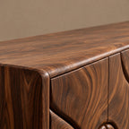 Minimalist Sideboard With Sculpted Artistic Doors For Living Room
