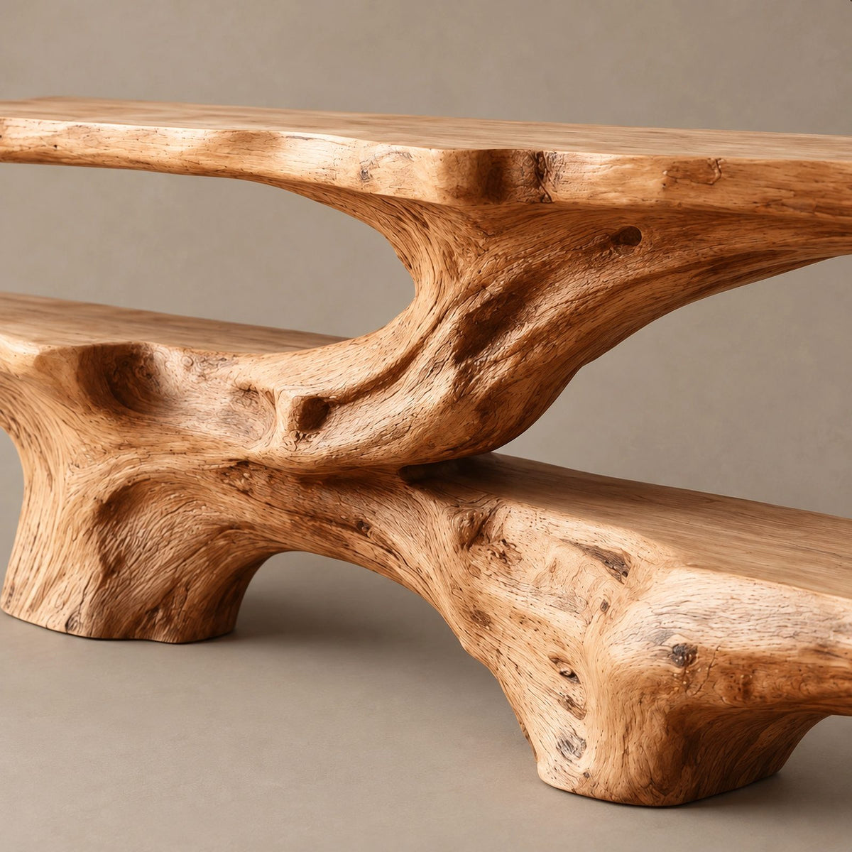 Mid Century Sculptural Root Base TV Stand For Living Room