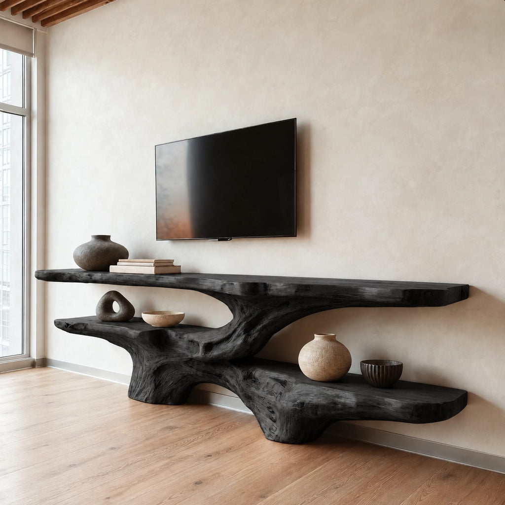 Mid Century Sculptural Root Base TV Stand For Living Room