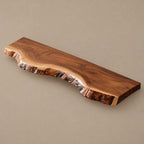 Organic Live Edge Wood Floating TV Shelf For Living Room