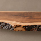 Mid Century Live Edge Wood TV Console With Floating Top For Living Room