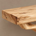Scandinavian Wood TV Stand With Natural Branch Base For Living Room