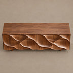 Contemporary Sideboard With Deep Wave Carved Doors For Dining Room