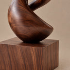 Modern Wood Sculpture With Double Helix Twist For Living Room