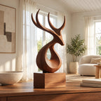 Organic Wood Sculpture With Branching Curved Form For Living Room