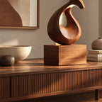 Organic Wood Sculpture With Branching Curved Form For Living Room