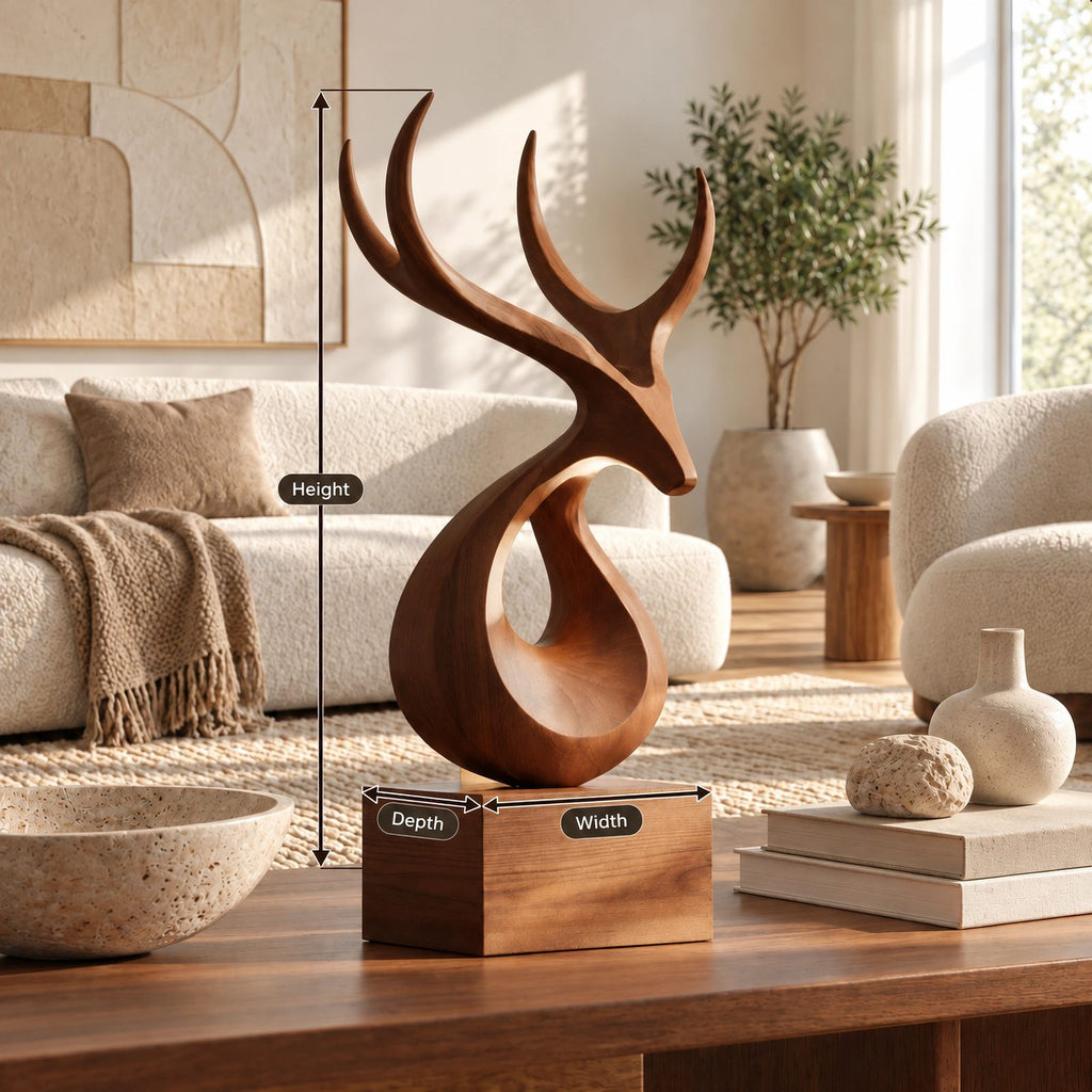Organic Wood Sculpture With Branching Curved Form For Living Room