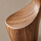 Minimalist Wood Sculpture With Tall Ribbon Spiral Form For Entryway
