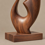 Organic Twisted Wood Sculpture With Open Spiral Form For Living Room