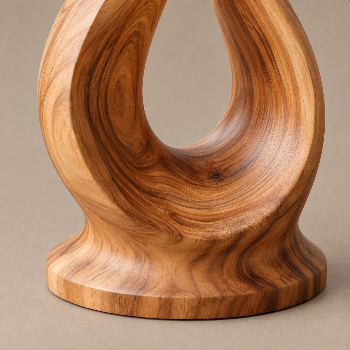 Farmhouse Wood Sculpture With Rising Flame Cluster For Living Room