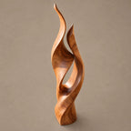 Contemporary Flame Floor Sculpture With Sweeping Curves For Home Office