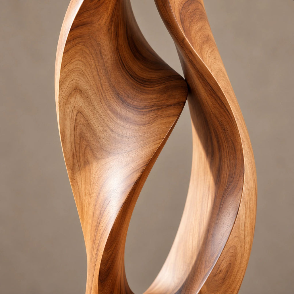 Contemporary Flame Floor Sculpture With Sweeping Curves For Home Office