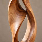 Contemporary Flame Floor Sculpture With Sweeping Curves For Home Office