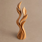 Modern Flame Cluster Floor Sculpture With Curved Blades For Entryway