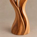 Modern Flame Cluster Floor Sculpture With Curved Blades For Entryway