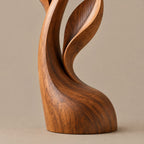 Minimalist Ribbon Floor Sculpture With Upswept Blades For Living Room