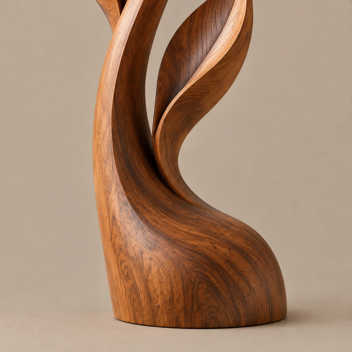 Minimalist Ribbon Floor Sculpture With Upswept Blades For Living Room