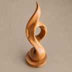 Farmhouse Organic Wood Sculpture With Closed Loop Silhouette For Bedroom