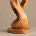 Farmhouse Organic Wood Sculpture With Closed Loop Silhouette For Bedroom