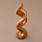 Coastal Flowing Wood Sculpture With Twisting Silhouette For Patio
