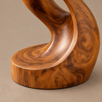 Coastal Flowing Wood Sculpture With Twisting Silhouette For Patio