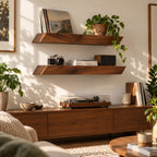 Modern Floating Shelf with Angled Ends, Thick Solid Wood Wall Shelf for Kitchen or Office