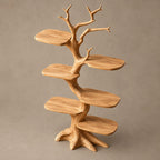 Rustic Tree Bookshelf With Five Tier Branch Shelves For Living Room
