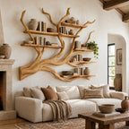 Modern Floating Tree Bookshelf With Arched Branch Shelves For Living Room