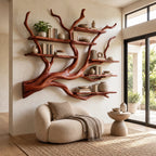 Modern Floating Tree Bookshelf With Arched Branch Shelves For Living Room