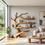 Sculptural Tree Bookshelf With Winding Trunk Shelves For Living Room