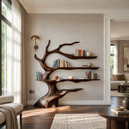 Sculptural Tree Bookshelf With Winding Trunk Shelves For Living Room