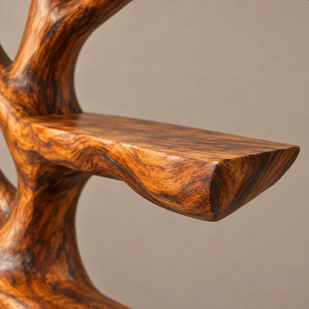 Sculptural Tree Bookshelf With Winding Trunk Shelves For Living Room