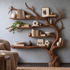 Scandinavian Tree Bookshelf With Open Branch Form For Living Room