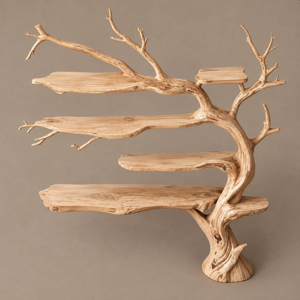 Scandinavian Tree Bookshelf With Open Branch Form For Living Room