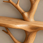 Organic Solid Wood Tree Bookshelf With Branch Shelves For Living Room