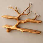 Farmhouse Solid Wood Tree Bookshelf With Tiered Shelves For Living Room