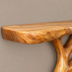 Modern Solid Wood Tree Bookshelf With Curved Branch Shelves For Living Room