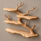 Sculptural Solid Wood Tree Bookshelf With Branch Shelves For Living Room